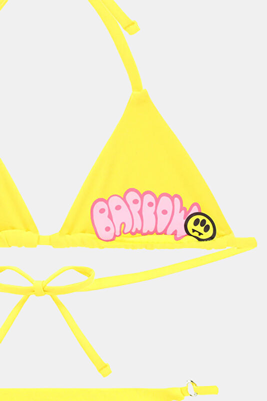 Sarı Desenli Bağcıklı Çocuk Bikini 3