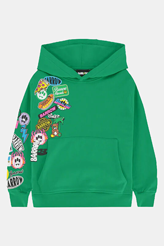 Yeşil Kapuşonlu Çocuk Sweatshirt