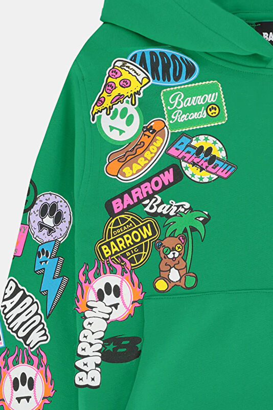 Yeşil Kapuşonlu Çocuk Sweatshirt 3
