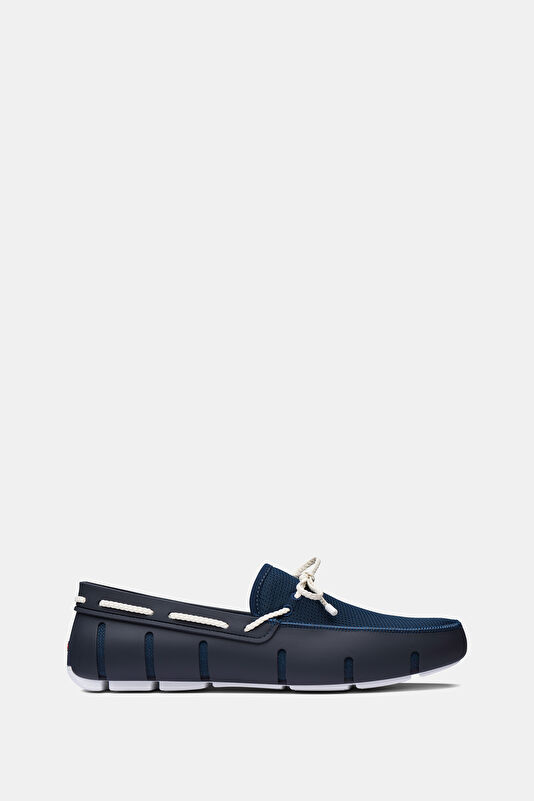 Braided Lace Loafer Navy Blue Men's Shoes