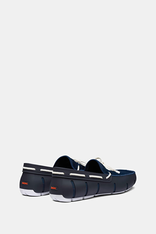 Braided Lace Loafer Navy Blue Men's Shoes 3