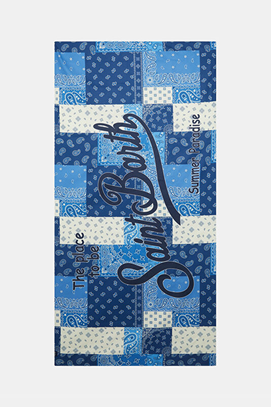 Dark Blue Patterned Women's Towel 3