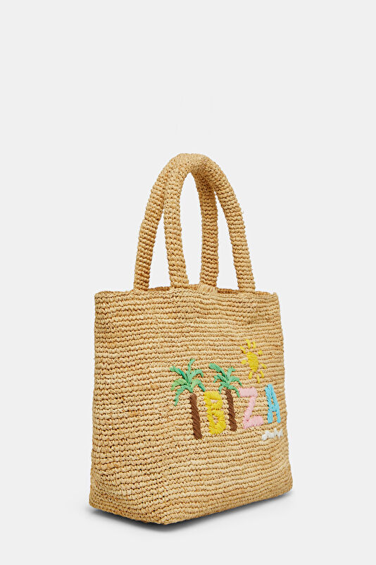 Raffia Beach Mid Beige Bag 3