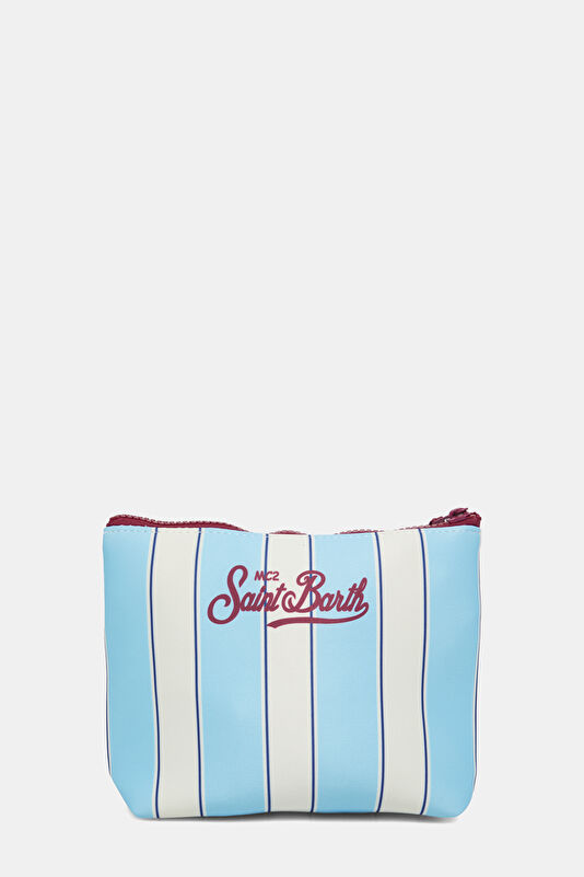 Aline Light Blue Striped Pattern Bag 3