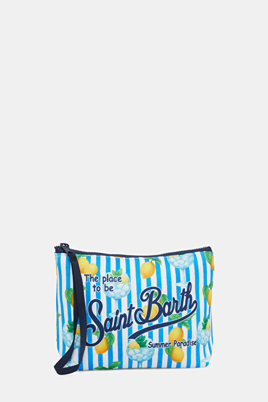 Aline Gin Tonic Lemon Stripes Blue Patterned Bag