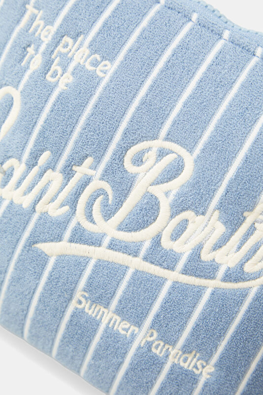 Aline Sponge Light Blue Striped Patterned Bag 4