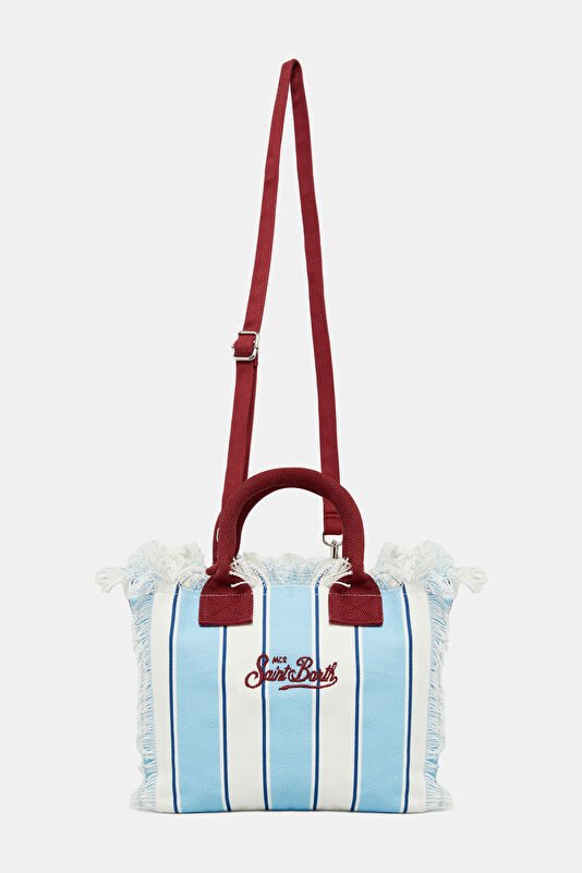 Light Blue Striped Bag