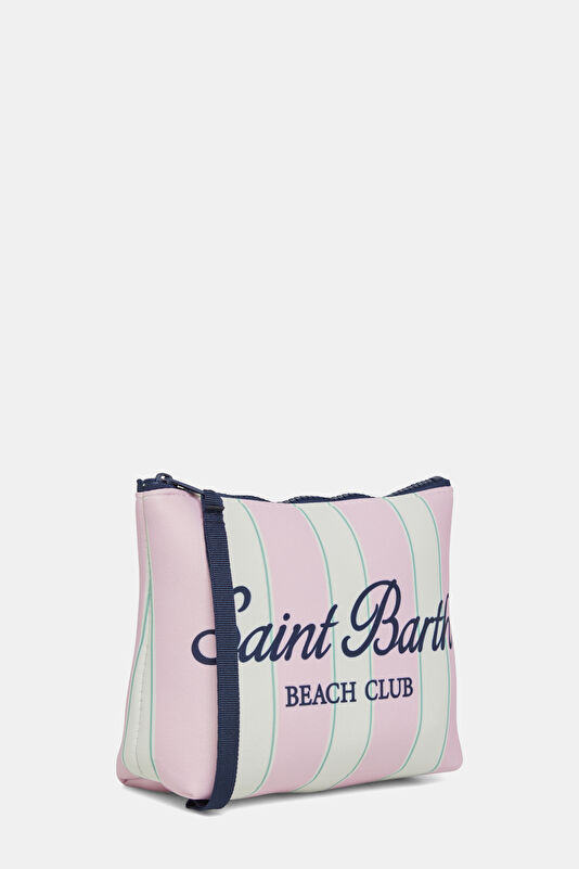 Aline Beach Stripes Light Pink Striped Patterned Bag 2