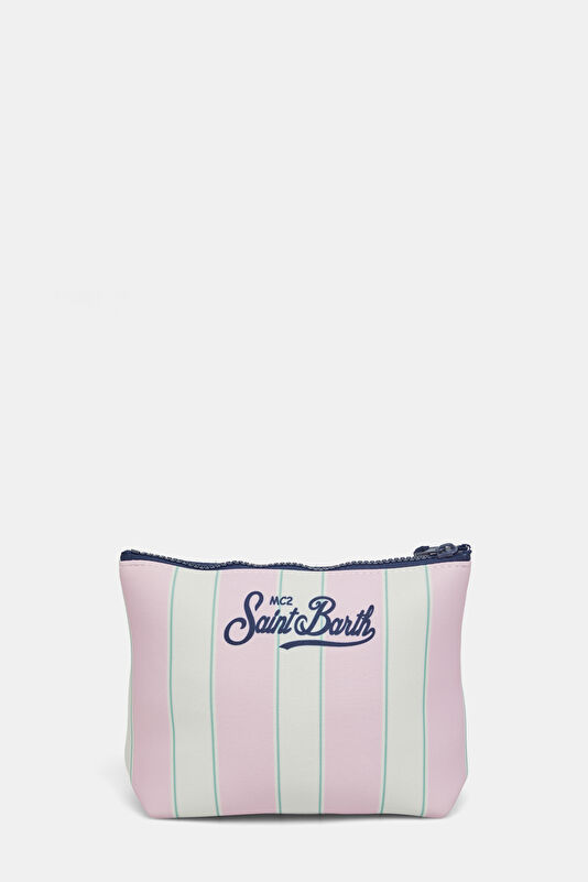 Aline Beach Stripes Light Pink Striped Patterned Bag 3