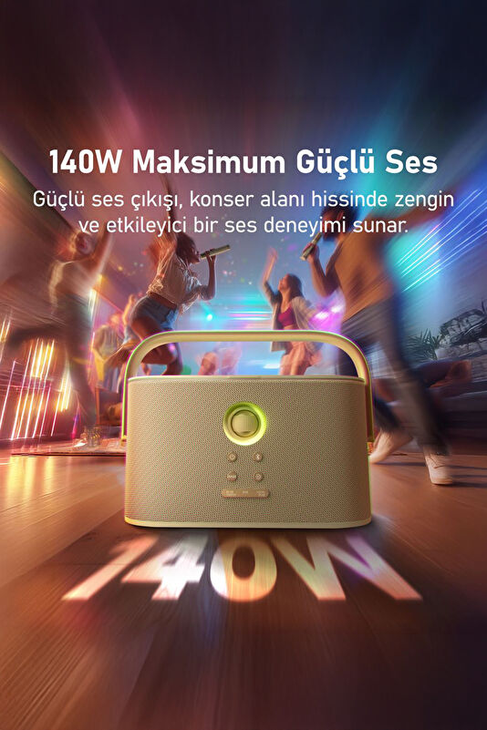 Shell S2 8" Tabletli Çift Mikrofonlu Karaoke Bluetooth Hoparlör 4