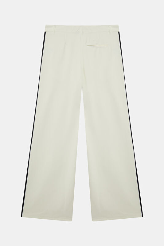 White and Black Loose Fit Women's Pants 2