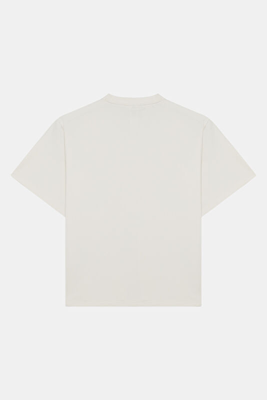 Beyaz Dik Yaka Kadın T-Shirt 2