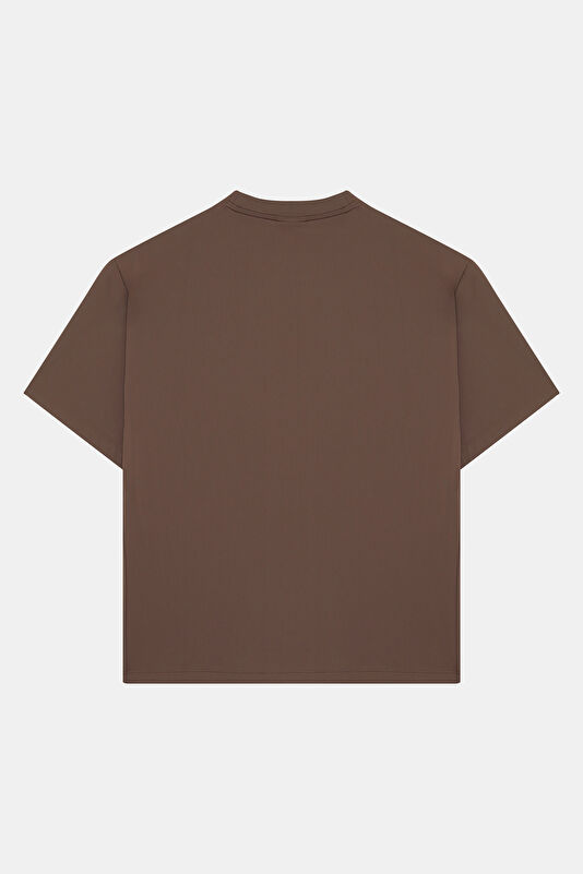 Koyu Kahve Dik Yaka Kadın T-Shirt 2