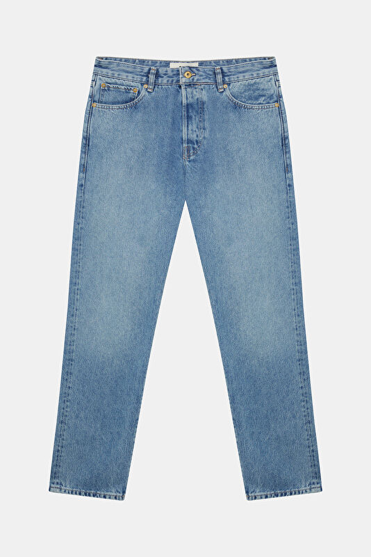 Relax Fit Indigo Straight Leg Lyocell Cotton Men's Jeans