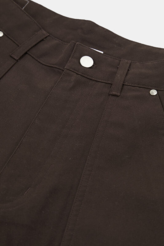 Relax Kalıp Koyu Kahve Wide Leg Erkek Pantolon 3