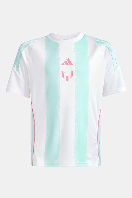 Beyaz Bisiklet Yaka Çizgili Çocuk T-Shirt