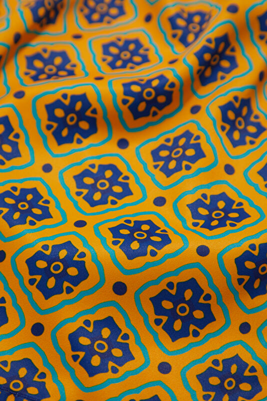 Orange Patterned Elastic Men's Swimsuit 4