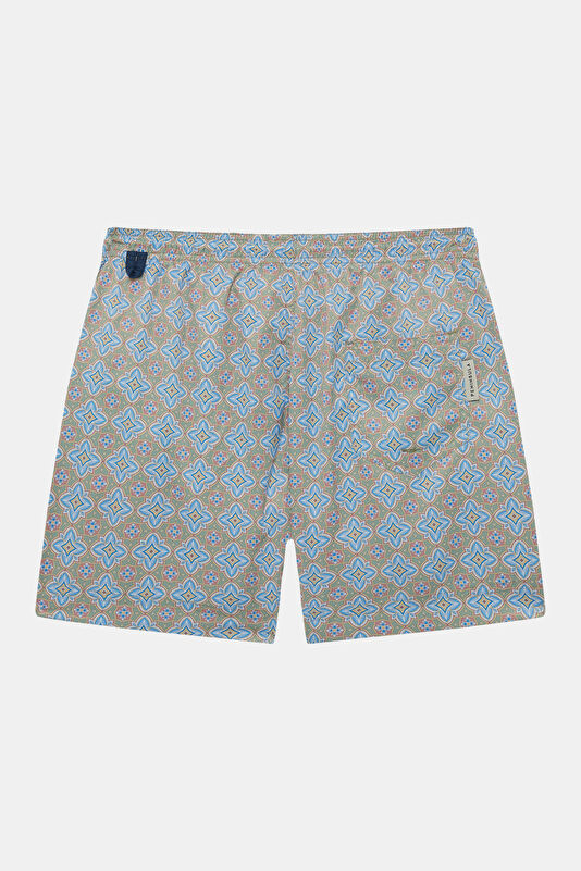 Multicolored Patterned Elastic Men's Swimsuit 2
