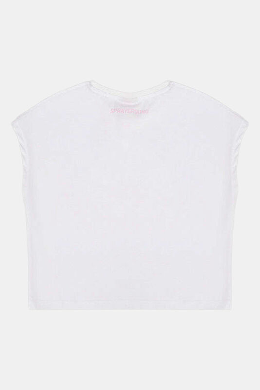 Beyaz Bisiklet Yaka Baskılı Çocuk T-Shirt 2