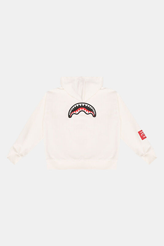 Krem Kapuşonlu Çocuk Sweatshirt 2