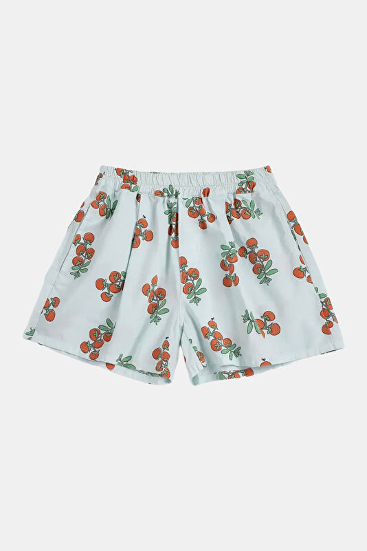 Light Turquoise Patterned Children's Shorts