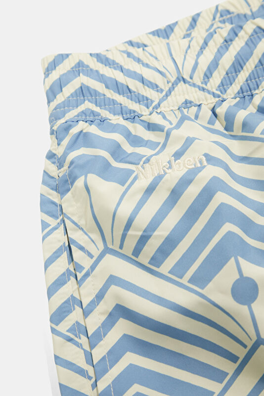 Blue Patterned Elastic Men's Swimsuit 4