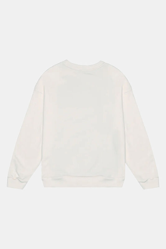 Krem Bisiklet Yaka Çocuk Sweatshirt 2