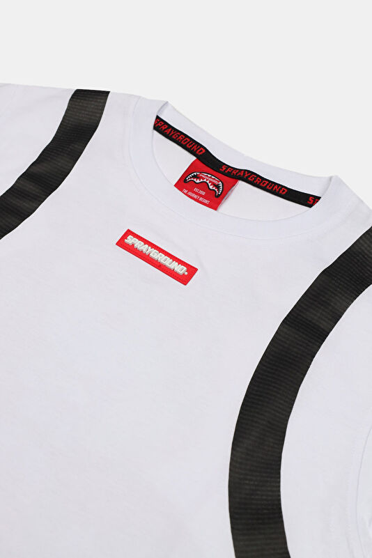 Beyaz Bisiklet Yaka Baskılı Çocuk T-Shirt 3