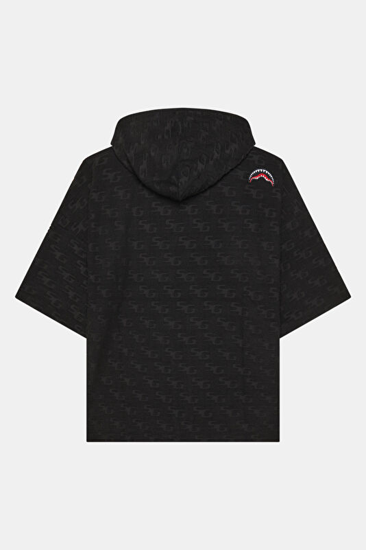 Siyah Relax Kalıp Kapuşonlu Erkek Sweatshirt 2