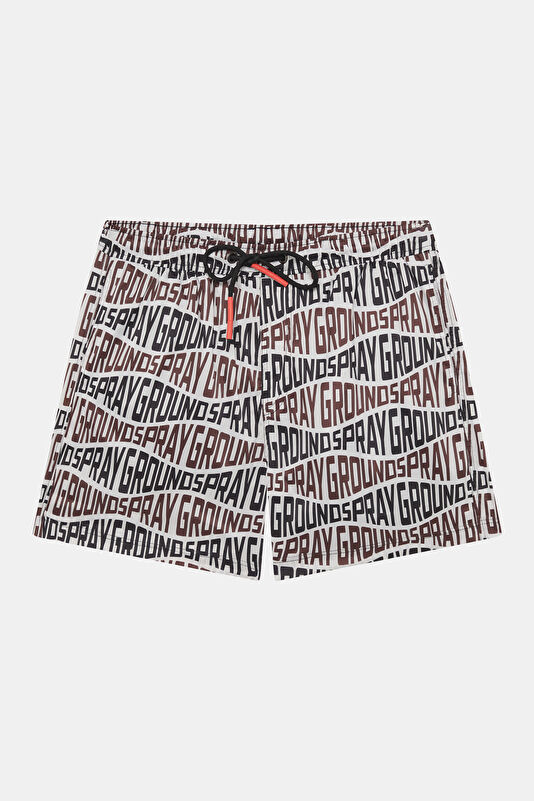 Multicolored Patterned Elasticated Men's Swimsuit
