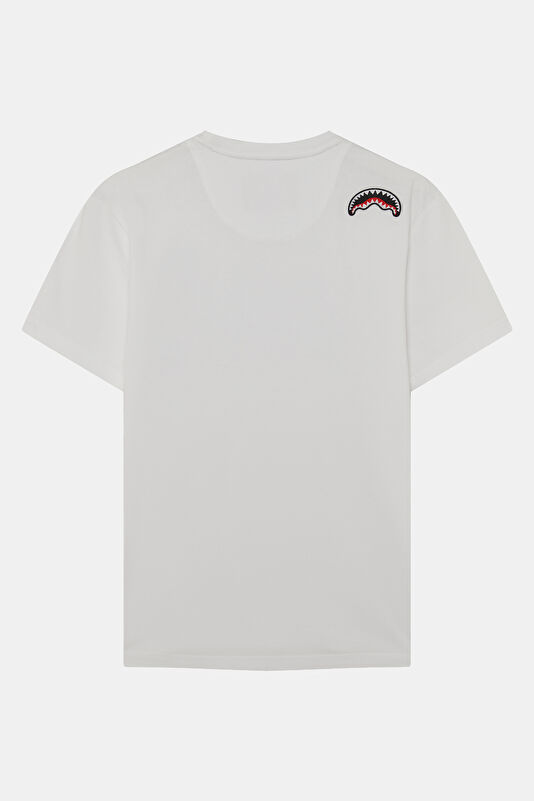 Relax Fit White Crew Neck Printed Men's T-Shirt 2