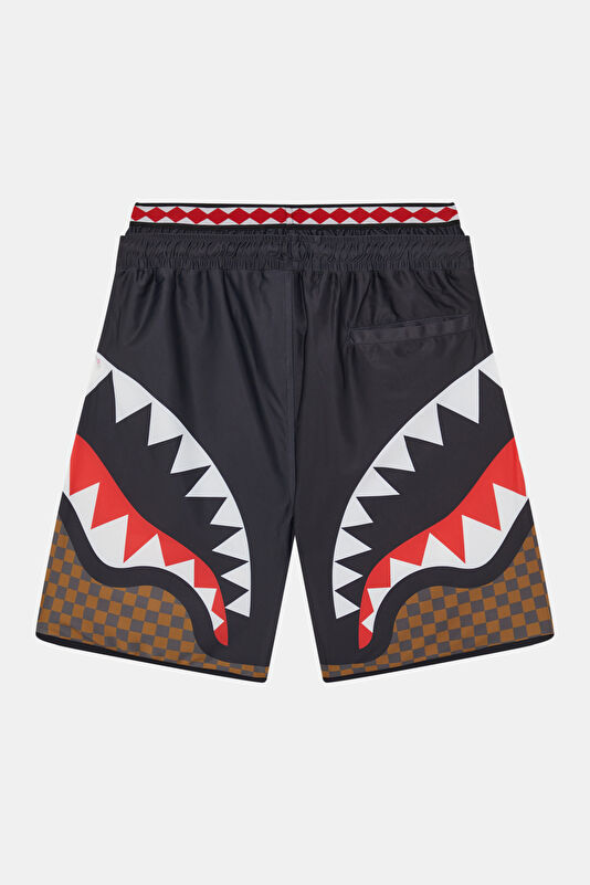 Men's Swimsuit with Black Pattern and Elastic Waistband 2