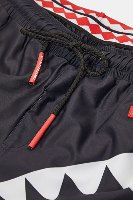 Men's Swimsuit with Black Pattern and Elastic Waistband 3