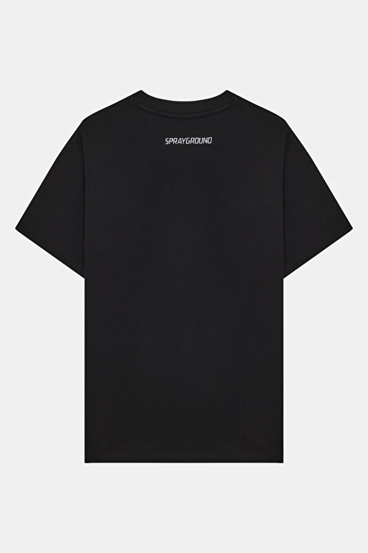 Relax Fit Black Crew Neck Printed Men's T-Shirt 2