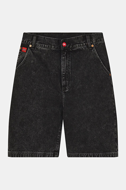 Black Embroidered Men's Shorts