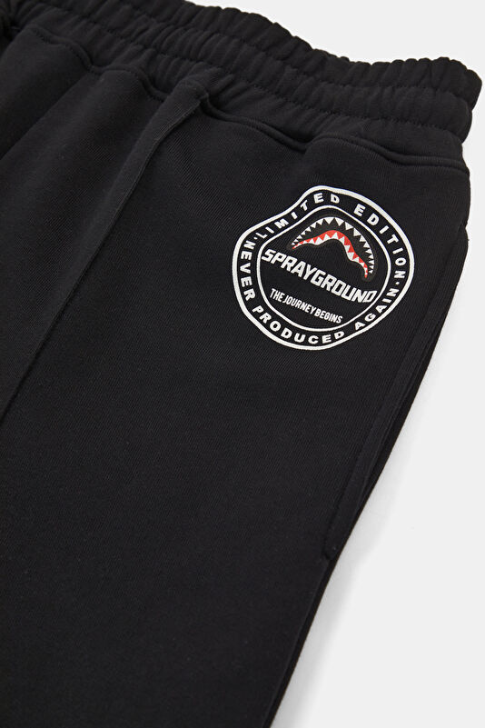 Relax Kalıp Siyah Straight Erkek Spor Pantolon 3