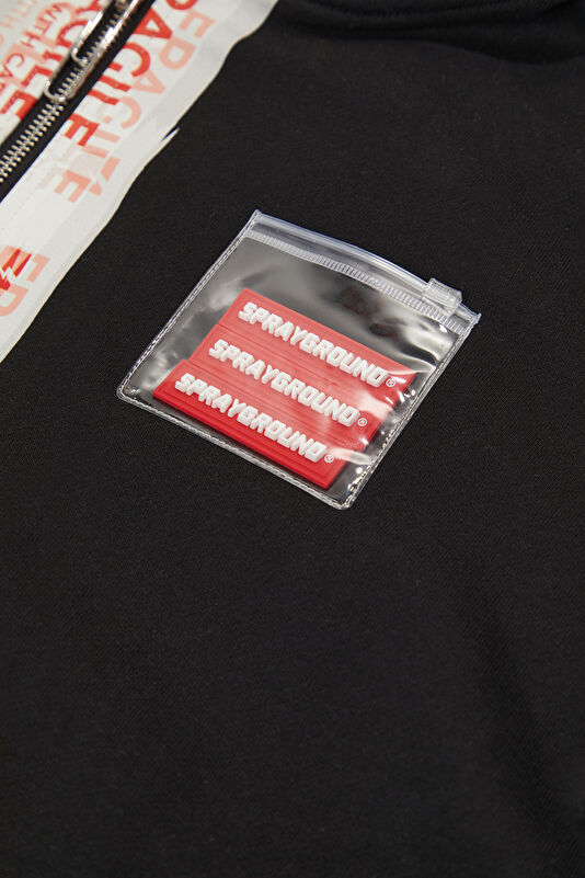 Siyah Relax Kalıp Kapuşonlu Erkek Sweatshirt 4