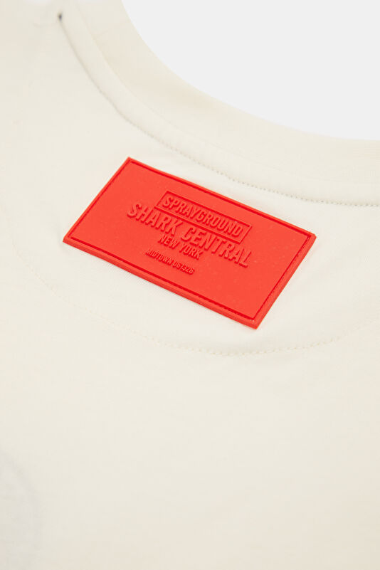 Relaxed Fit Cream Crew Neck Printed Men's T-Shirt 4