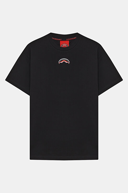 Relax Fit Black Crew Neck Printed Men's T-Shirt