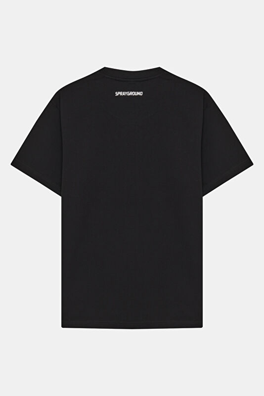 Relax Fit Black Crew Neck Printed Men's T-Shirt 2