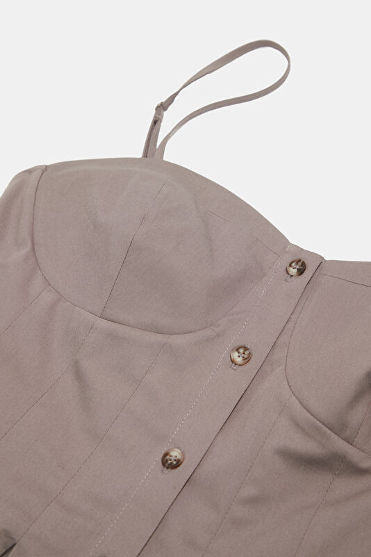 Khaki Short Women's Dress 3