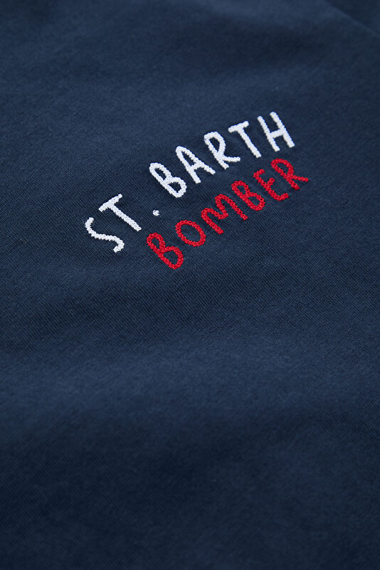 Navy Blue Crew Neck Printed Kids T-Shirt 4