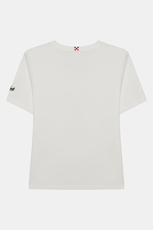 White Crew Neck Printed Children's T-Shirt 2