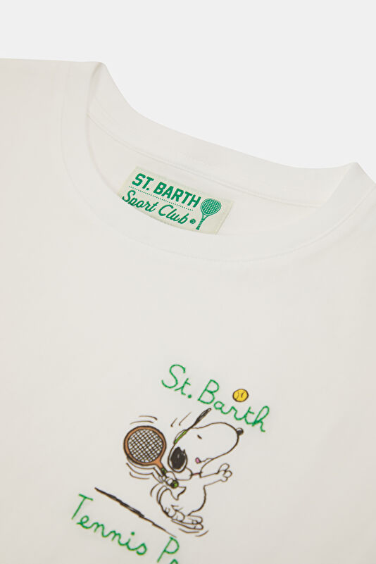 Children's White Crew Neck T-Shirt with Print 3