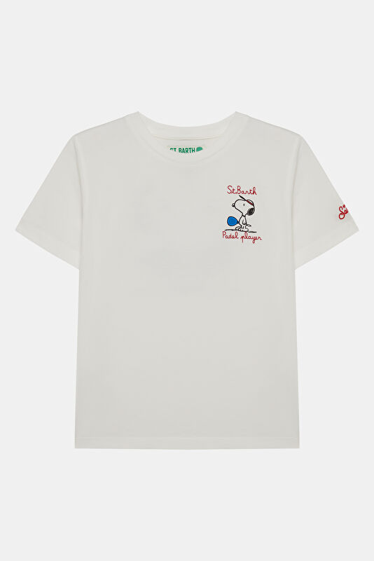White Crew Neck Printed Children's T-Shirt