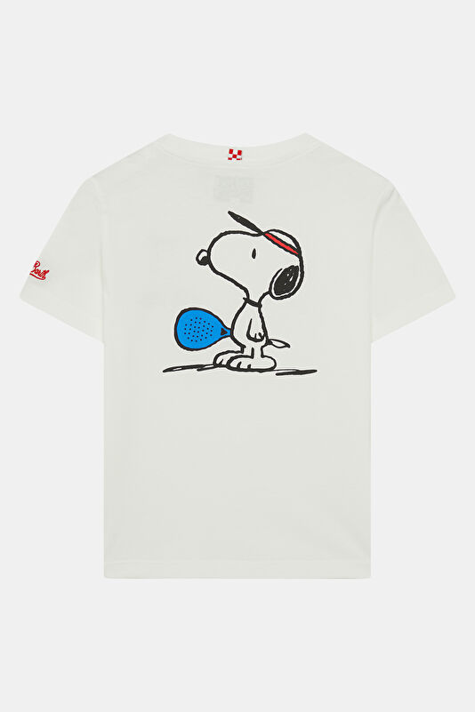 Beyaz Bisiklet Yaka Baskılı Çocuk T-Shirt 2