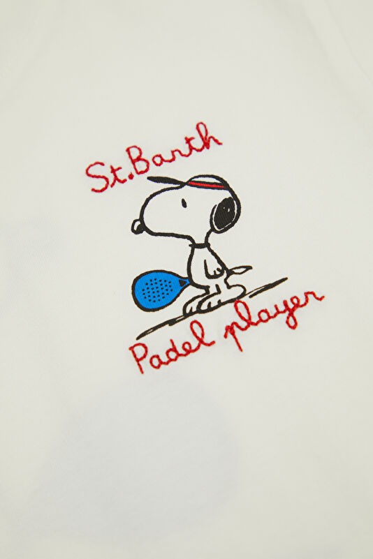 Beyaz Bisiklet Yaka Baskılı Çocuk T-Shirt 4