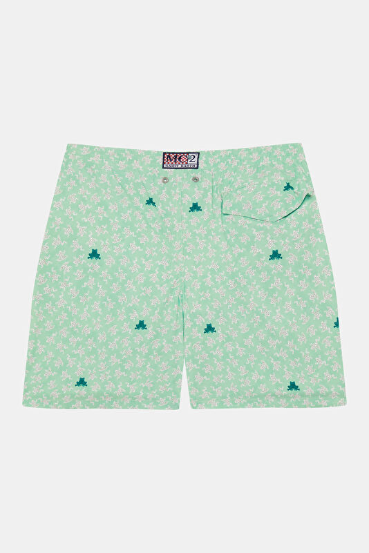 Aqua Green Patterned Children's Shorts 2