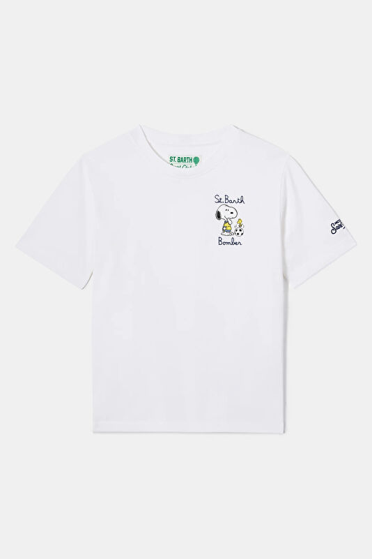 White Crew Neck Printed Kids T-Shirt