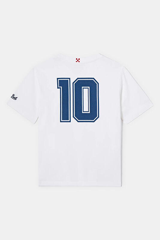 White Crew Neck Printed Kids T-Shirt 2
